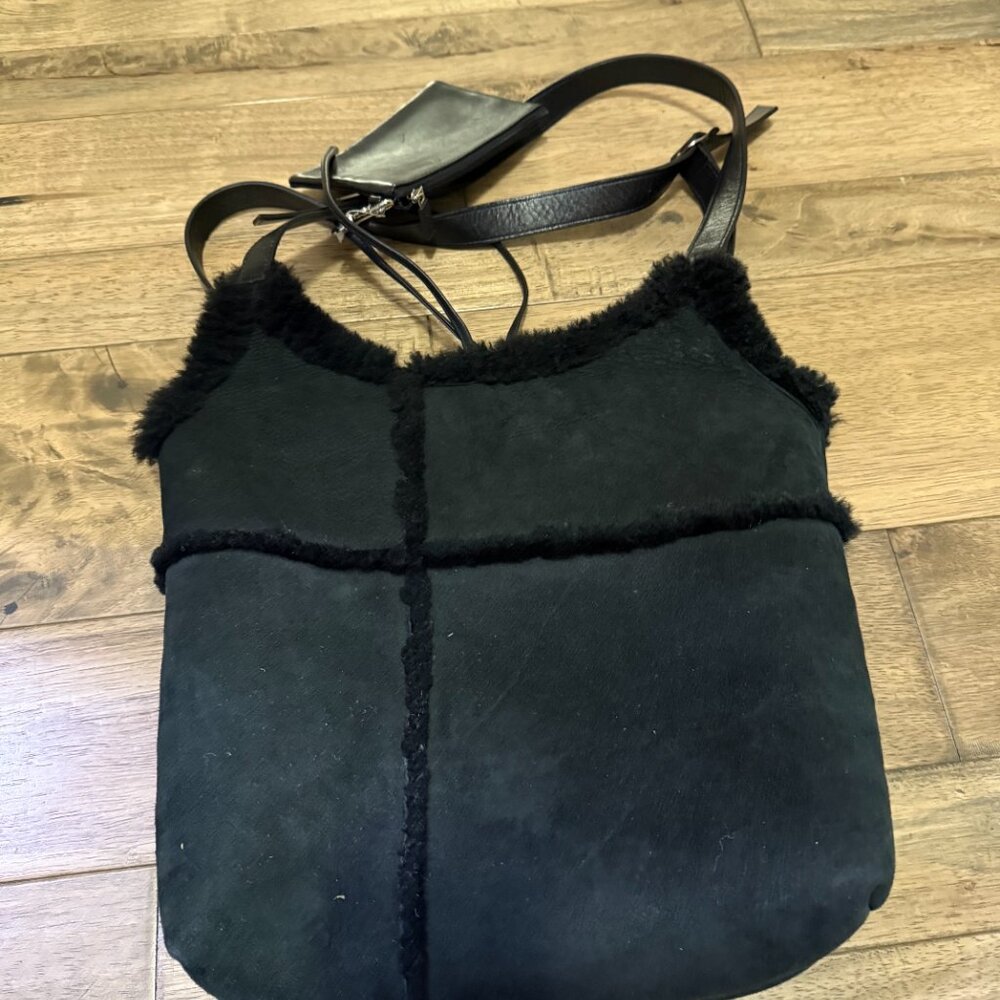 UGG Shearling Trimmed Shoulder Bag